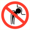Symbol verboten für Personen mit Prothese 90mm Vinyl Selbstkleber